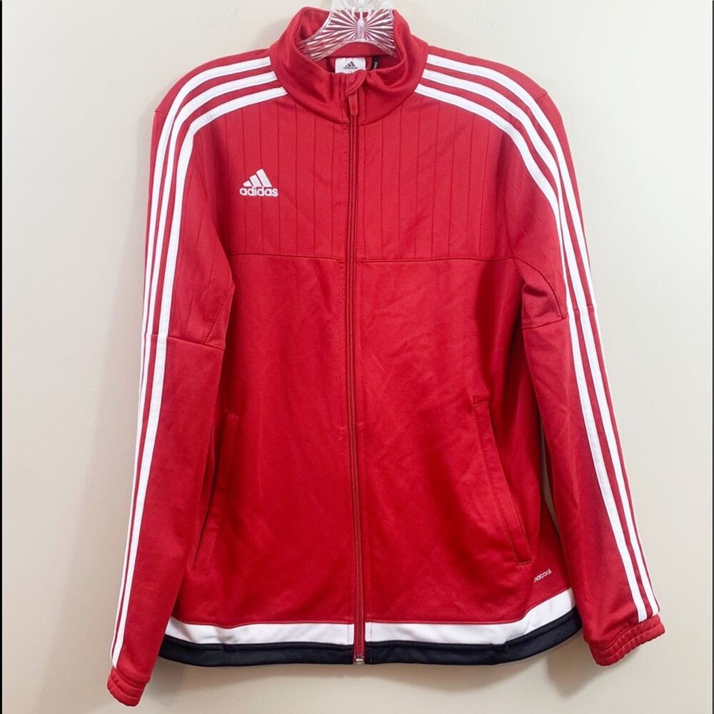 Adidas Teams Climacool Three Striped Zip-up Athletic Red/White/Black Jacket